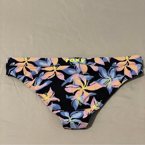 Roxy Active Printed Bikini Bottoms, ANTHRACITE KISS - Picture 4 of 5